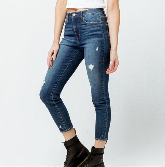 💚5/$25 Urban Outfitters RSQ Cali High Rise Skinny Ankle Distressed Jeans Size 0 - Picture 1 of 6